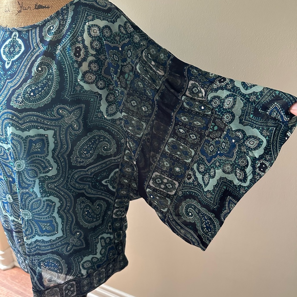 Pretty Paisley Blue Blouse